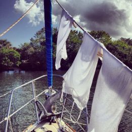 My first attempt at laundry on board.