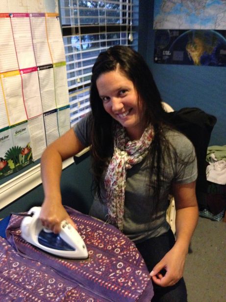 Me, ironing in the lounge :)